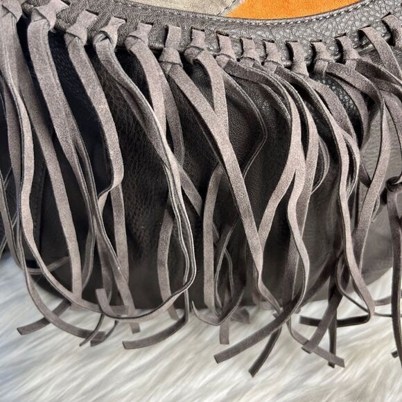 Dream Control Fringe Boho Backpack Grey & Brown - Picture 10 of 10